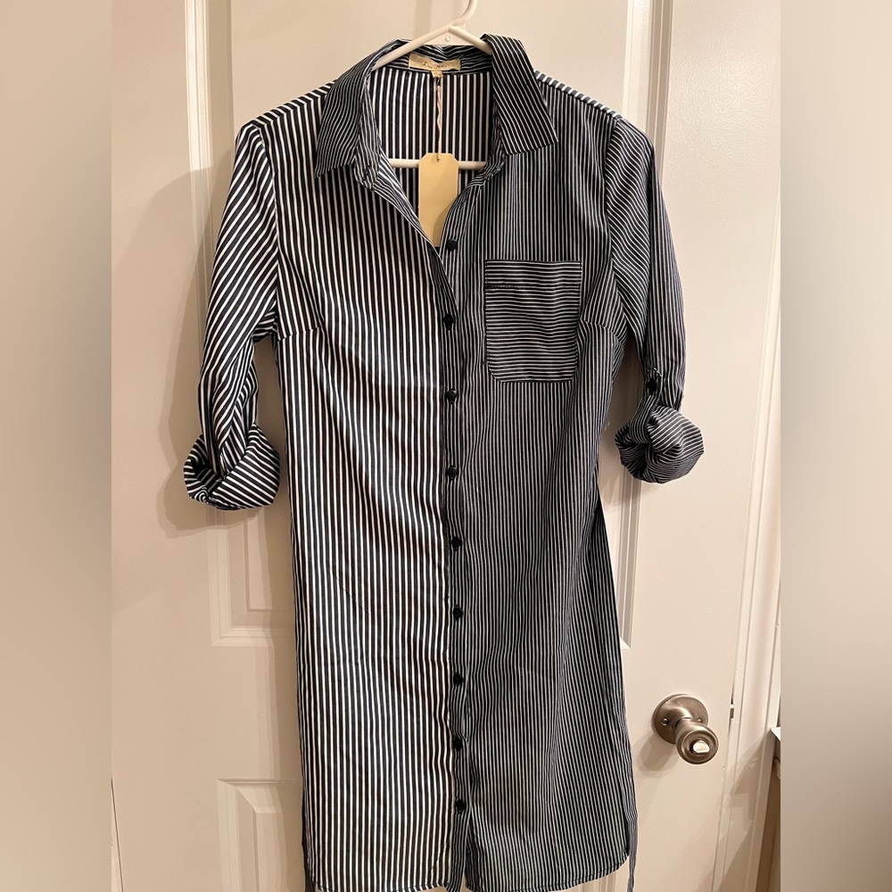 Women’s Button Up Casual Striped Dress